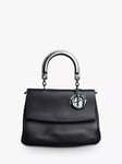 Pre-loved Christian Dior Top Handle Branded Flap Grab Bag, Navy