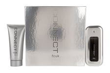 FCUK FCUK CONNECT GIFT SET 100ML EDT + 100ML BODY WASH - MEN'S FOR HIM. NEW