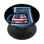 Patriotic coffee bean and maker costume PopSockets Adhesive PopGrip