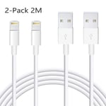 (2-PACK) 2m Lightning kabel för både laddning och överföring