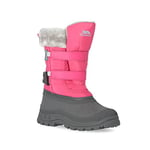 Trespass Girls Snow Boots Waterproof Insulated Grey Shoes with Fur Stroma II