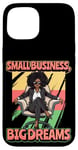 iPhone 15 Small Business Big Dreams Curly Black Afro Woman CEO Case