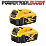 Genuine Dewalt DCB184 5.0ah 18v XR Lithium Ion Li-Ion Battery Twin Pack