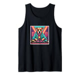 Dog Music DJ Turntables Mixing Vinyl Records Party Graphic Tank Top