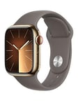 Apple Watch Series 9 (Gps + Cellular), 41Mm Gold Stainless Steel Case With Clay Sport Band - S/M