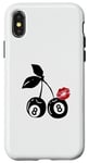 Coque pour iPhone X/XS Rouge à lèvres Esthetic Cherry Ball 8 Kiss