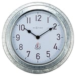 NeXtime Horloge Murale Extérieure - Ø22CM - Métal - Galvanisé Poppy, GIS