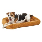 MidWest Homes for Pets 40224-CN Lit à traversin pour chien 60,96 cm de long - Lit pour chien ou chat avec traversin confortable ; idéal pour les races de chiens de petite taille ; cannelle