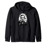 Edgar Allen Poe Surrounded by Flying Ravens Zip Hoodie