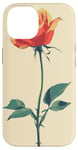 Coque pour iPhone 14 Rose Minimaliste Art Floral Botanique Vintage