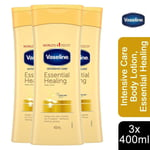 Vaseline Intensive Care Body Lotion, Essential Healing, 3 Pack, 400ml