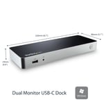 StarTech.com Dual Monitor USB C Docking Station with 60W Power Deliver