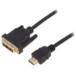 Cable hdmi 1.4 dvi-d -18+1- prise male hdmi prise male 2m - Noir