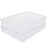 ASelected Lot de 2 boîtes de rangement A4 en plastique transparent avec couvercles pour fournitures artistiques - Volume de 3,6 litres - Organiseur en plastique pour papier, graines, cartes, images,