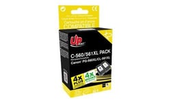 UPrint C-560XL/C-561XL - Pack de 2 - noir, couleur (cyan, magenta, jaune) - compatible - boîte - remanufacturé - cartouche d'encre (alternative pour : Canon CL-561XL, Canon PG-560XL) - pour Canon PIXMA TS5350, TS5351, TS5352, TS5353, TS7450, TS7451