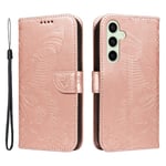 För Samsung Galaxy S24 FE Fodral Ställ Plånboksfodral Fjärilsmönster - RoseGold Rosa guld