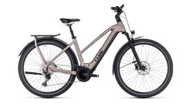 Velo de ville electrique cube kathmandu hybrid pro 750 trapeze shimano deore 11v 750 wh 700 mm beige gris flash stone 2023