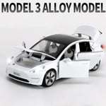 1:32 Tesla Model X Model 3 Model S Model Y Legering Bilmodell Diecasts Leksaksbil Ljud Och Ljus Barnleksaker För Barnpresenter Pojk Leksak Model 3 White