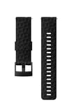 Suunto Bracelet de remplacement Original pour les Montres Suunto Spartan Sport WRH, Suunto 9, Silicone, Longueur : 22,3 cm, Largeur : 24 mm, Noir/Noir, avec Broches de fixation, SS050221000