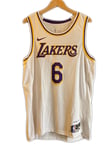 Mens NIKE LAKERS 'JAMES 6' JERSEY Basketball Top Sleeveless T-Shirt XL Small Fit