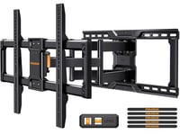 Perlegear UL-Listed Full Motion TV Wall Bracket for 42–90 Inch TVs up to 68KG, Universal Dual Arm TV Bracket with Tool-Free Tilt, Swivel, Extension, Max VESA 600 x 400mm, PGLF16