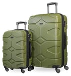 HAUPTSTADTKOFFER - X-Kölln - Set de 2 Valises rigides Bagage Trolley 4 roues extensible, TSA (S & L), Vert olive