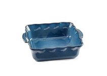 ESPRIT DE CUISINE - Plat À Four Carré En Céramique - Poignées ergonomiques - Émail Résistant Aux Rayures - Facile À Nettoyer - Made In France - 1,7L - 23,6x20,8x6,8cm Extérieur - Bleu Réactif