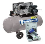 Michelin - compresseur 150 litres 3CV avec coffret clé à choc