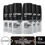 Lynx 72H Anti-Perspirant Deodorant Gold, Black or Jungle Fresh 150ml, 6 Pack