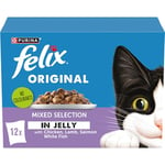 FELIX Original Mixed Selection in Jelly Wet Cat Food 12x85g (Pack of 4)