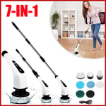 7 IN 1 Electric Spin Scrubber Cordless Cleaning Brush Bathroom Rotating Scrubber