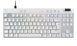 Logitech G PRO X TKL RAPID Tenkeyless Wired Gaming Keyboard With Magnetic Analog Switches, Rapid Trigger Mode, Adjustable Actuation, and Customisable RGB Lighting, QWERTY UK English Layout - White