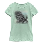 STAR WARS Girls T-Shirt, Green//Chewy PORG, X-L