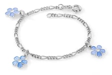 Charms-armbånd i sølv – blå blomster
