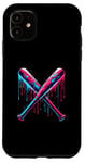 iPhone 11 Cross Baseball Bat with SprinklesDrip Sports Player Softball Case