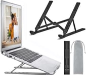 P Support Ordinateur Portable, Support Pc Portable Ventilé En Aluminium Réglable, Refroidisseur Ergonomique Compatible Avec Macbook Air, Hp, Dell, 10-15.6'' (Noir)[ADP2207438]