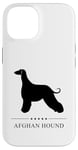 Coque pour iPhone 14 Silhouette noire de lévrier afghan