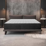 NATURALEX - Matelas 140x190 cm - Titanium - 30 cm - Hybride - Ressorts Ensachés + Mousse à mémoire de Forme - Soutien Ferme - Respirant - Silencieux - 7 Zones - Hypoallergénique - Réversible