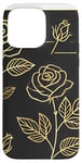 Coque pour iPhone 15 Pro Max Rose florale botanique, style minimaliste