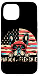 Coque pour iPhone 15 Bouledogue français Pardon My Frenchie America Retro Sunset Dog