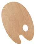 Solo Goya Wooden Palette Beech Wood Triple Glued Surface Varnished Universal for Oil and Acrylic Painting 5 mm Thick Oval Approx. 25 x 30 cm