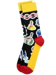 Beatles Socks Yellow Submarine Portholes & Characters 7/11 Black 10x20cm