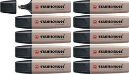 Highlighter - STABILO BOSS ORIGINAL NatureCOLORS - Pack of 10 - Warm Grey