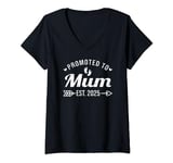 Promoted To Mum EST. 2025 Funny Soon To Be Mum V-Neck T-Shirt