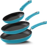 KICHLY Non Stick Frying Pan Set, 3 Pcs Induction Hob Pan Set, Professional Chefs