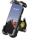 Lamicall Support Téléphone Vélo, Support Téléphone Moto - 360° Support Guidonavec Rotation pour iPhone 16 15 14 13 12 Pro Max Plus Mini XS XR X 8, Samsung, Huawei, 4.7-6.8 Pouces Smartphones - Jaune