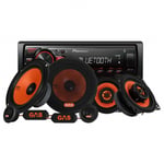 Pioneer MVH-230BT &amp; GAS MAD K1 front- og baksystem, bilstereopakke