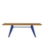 Vitra - EM Table 220, Base Prouvé Bleu Marcoule - Natural Solid Oak - Matbord