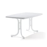 Table Pliante Mecalit®-Pro 150 X 90 Cm, Plateau Marbre Blanc, Pieds Blanc