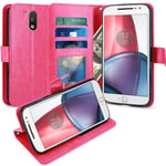 Housse Moto G4 / G4 PlusCoque Etui De Luxe Portefeuille Porte Carte Et Billet Pour Motorola Moto G4 / G4 Plus - Housse Luxe Rose / Motorola Moto G4 / G4 Plus